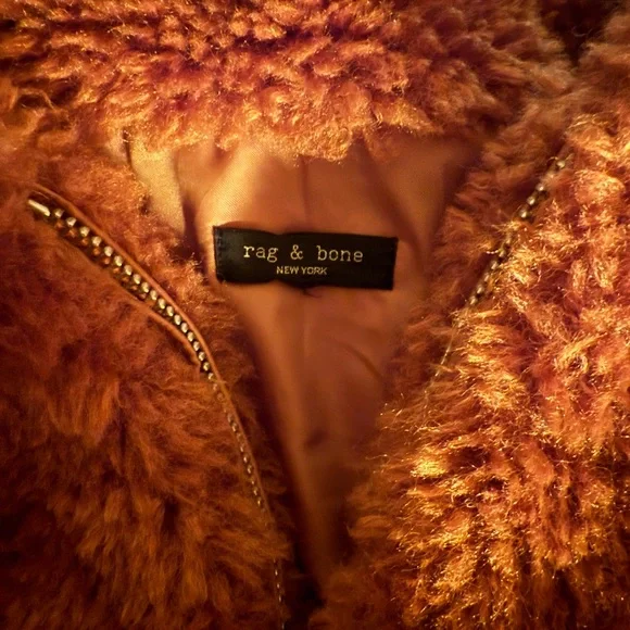 rag & bone Brown Shearling Jacket - Picture 6 of 8